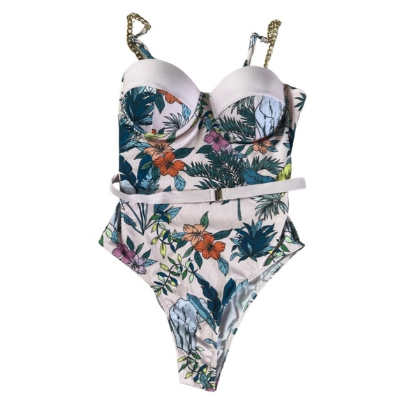 Shein Chain Floral One Piece swimsuit. Size Large. Never worn. - Picture 1 of 2